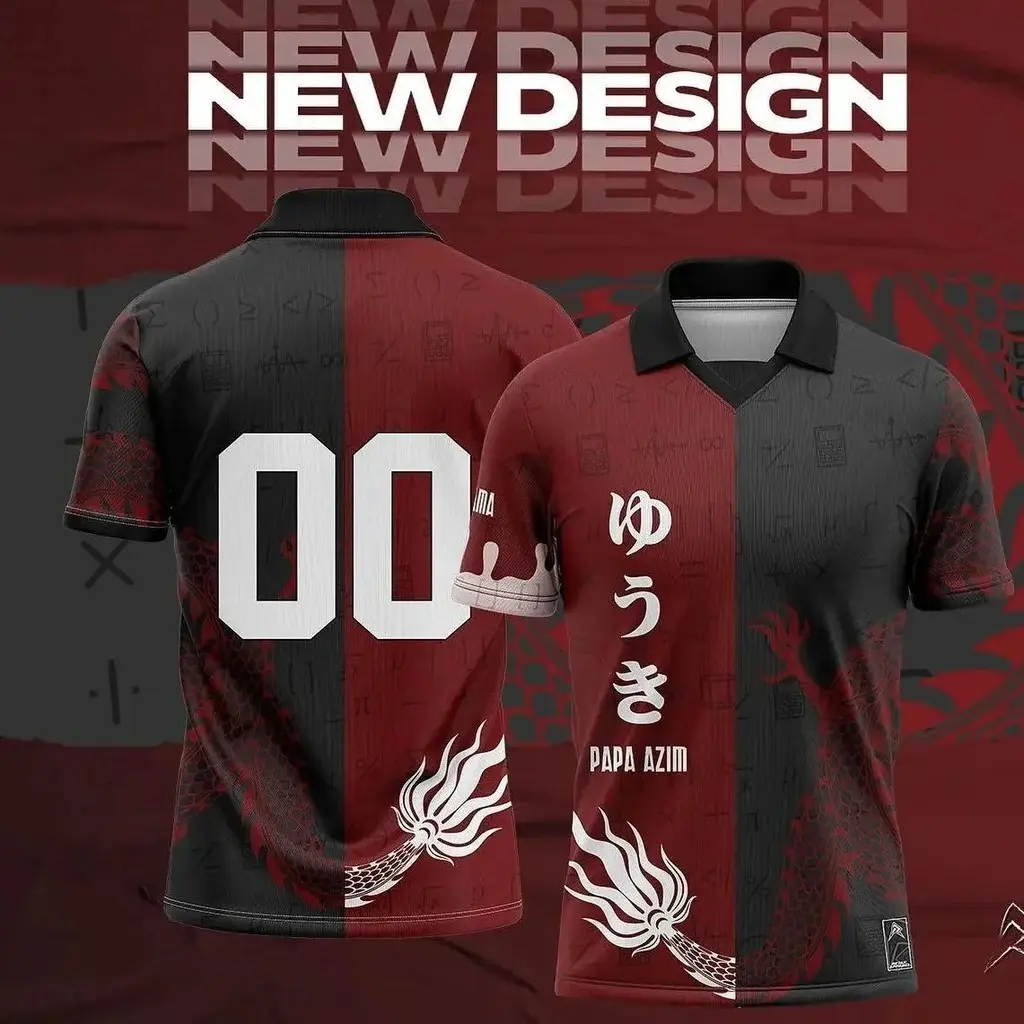 [DIY Customized Name] 2024 Retro Polo Neck Jersey New Design Customized Name Jersey Thai Viral High Quality Short Sleeve T-Shirt Sportswear