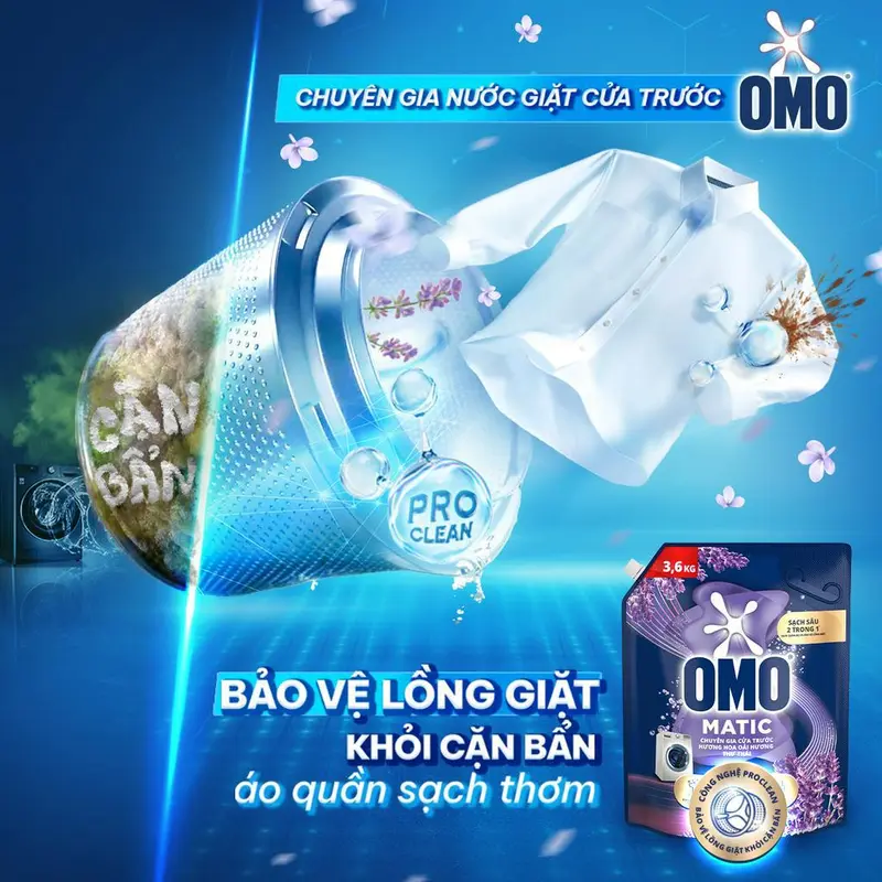 Nước Giặt OMO MATIC Cửa Trên | Cửa Trước | Cửa Ngang Sạch Bẩn Lưu Hương - Túi 3.6KG | 3.7KG 7
