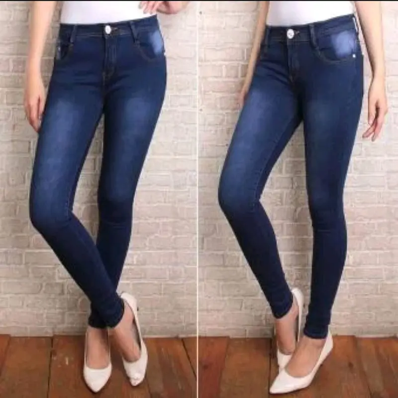 JEANSHIGHWAIST- Hitam jeans pensil silang Celana Panjang Wanita HighWaist Skinny Jeans Wanita Premium melar Nyaman Stretch 4
