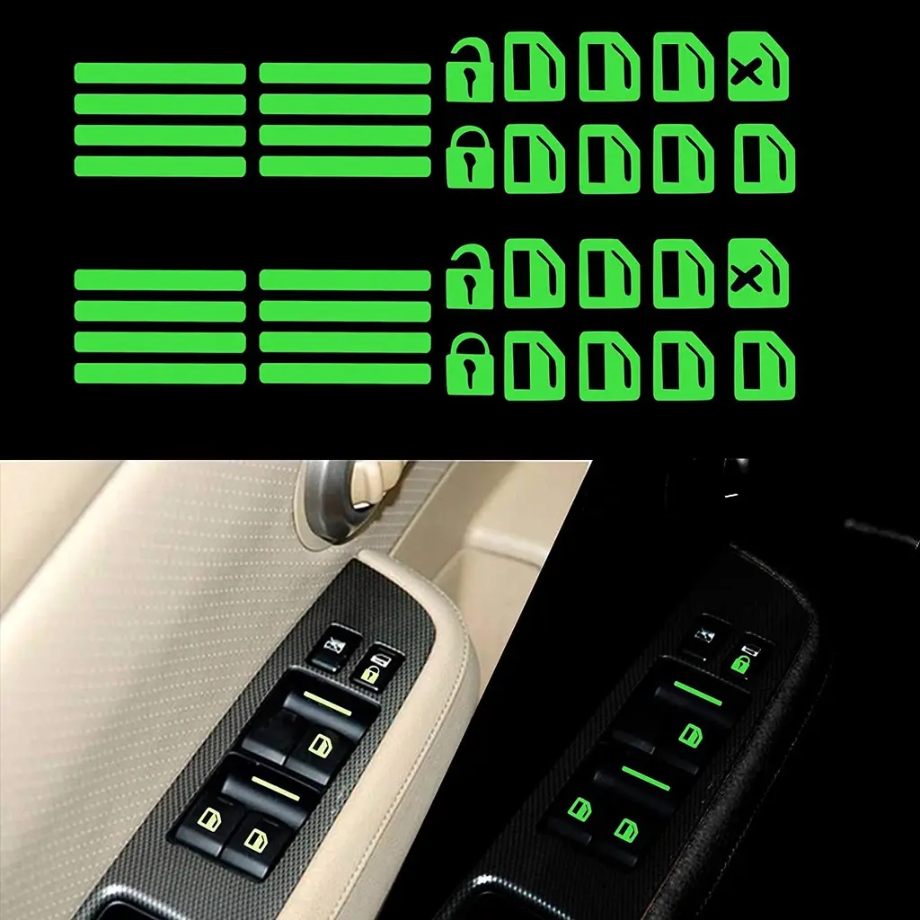 Stiker Tombol Saklar Switch Jendela Pintu Mobil Glow in Dark Luminous