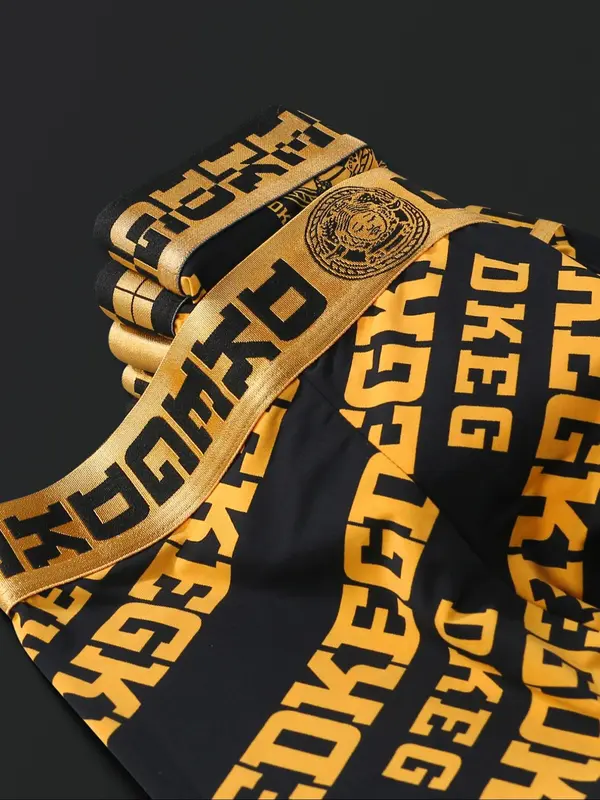 Men's All Over Print Tape Waist Boxer Brief, Casual Comfy Breathable Underwear for Daily Wear, Mens Underwear for All Seasons 4