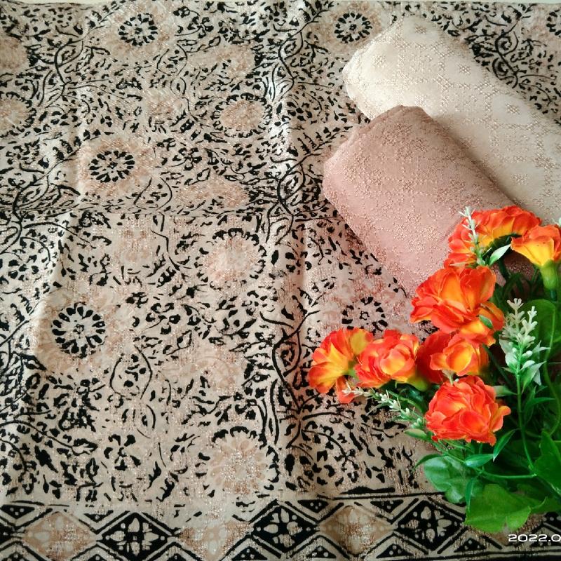 KAIN BATIK VISCOSE SEMI SUTRA VISKOS CAP SEMI TULIS SETELAN FISKOS POLOS BATIK FARIZA CIREBON SOFT PASTEL CERAH 3