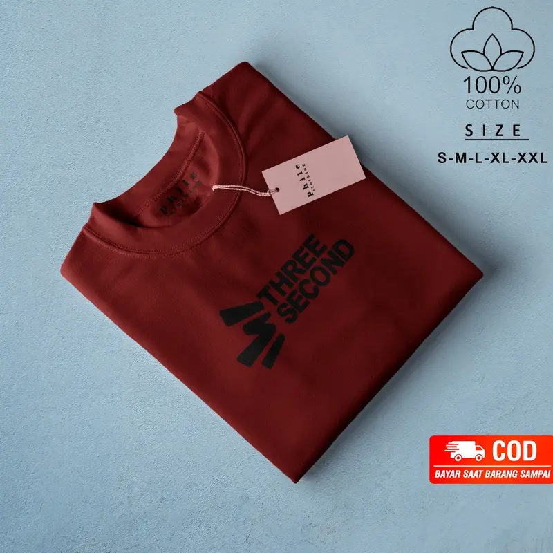 PROMO!!! Kaos Lengan pendek Original 3SECOND HITAM/Kaos lengan pendek katun 100% (bisa cod) 7