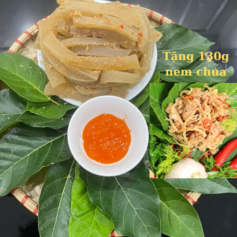 ( Tặng nem chua trên live stream) Da trâu muối chua loại khô 1kg