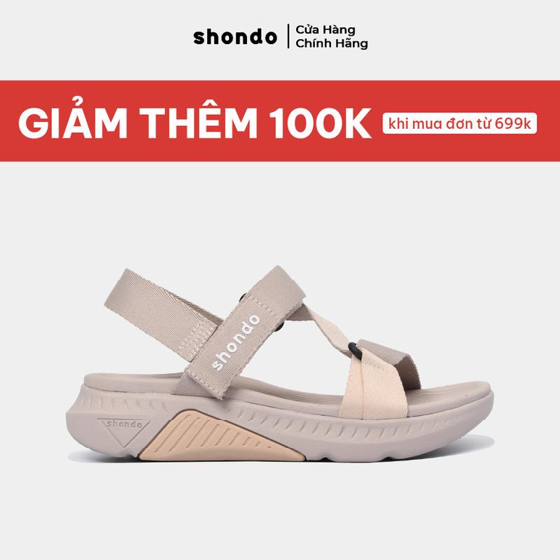Giày Sandals Nữ Shondo F7 Racing Màu Nâu Hồng Cá Tính F7R9570