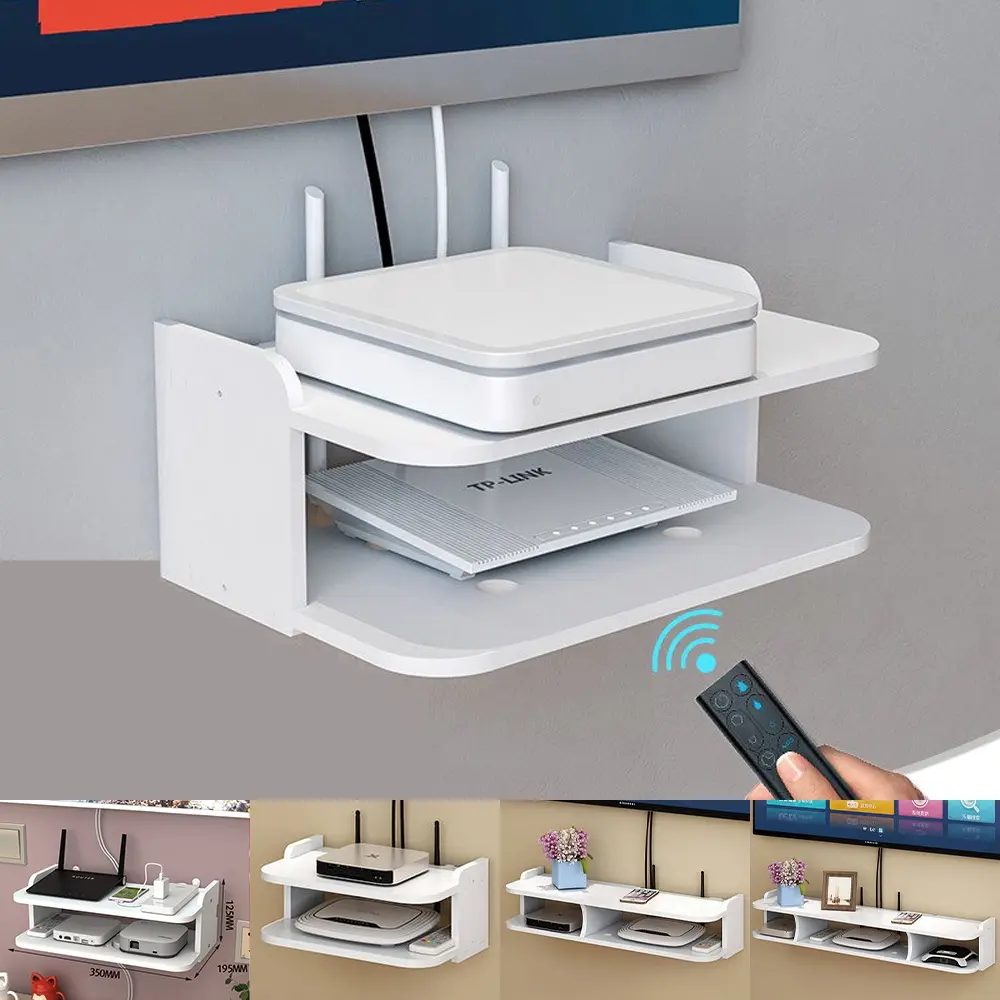 ชั้นวางติดผนัง ชั้นวางกล่องwifi ชั้นวางเราเตอร์ ชั้นวางสิ่งของ ที่ไม่ต้องเจาะรูผนัง