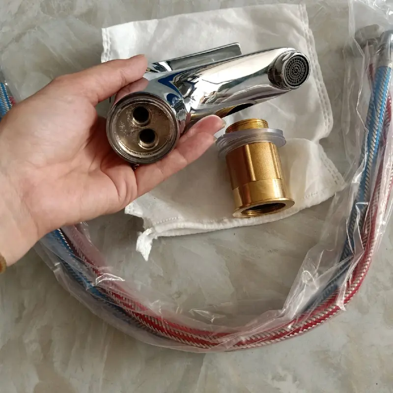 Lavabo Nóng Lạnh NHỎ Đồng Thau Mạ Crom Đẹp 3