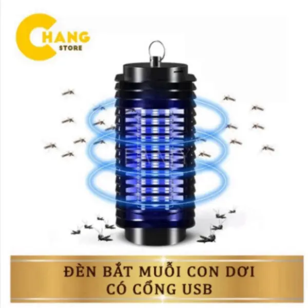 Đèn bắt muỗi thế hệ mới, Bẫy muỗi diệt côn trùng điện quang hình tháp 3D kiêm đèn ngủ, chống lóa mắt có cổng sạc USB