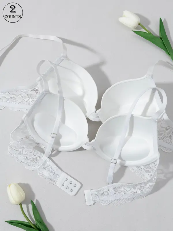Women's Solid Color Push Up Bra, Comfortable Breathable Underwire Bra, Lingerie Top for Women, Bra Sets 6