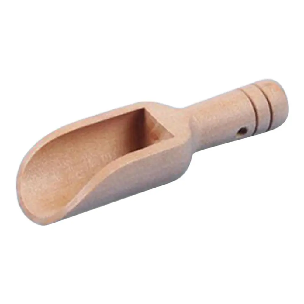 Mini Wooden Scoop Short Handle Seasoning Spoon Spice Spoon Kitchen Gadget Coffee Bean Scoop Teaspoon for Coffee Beans Sugar Tea