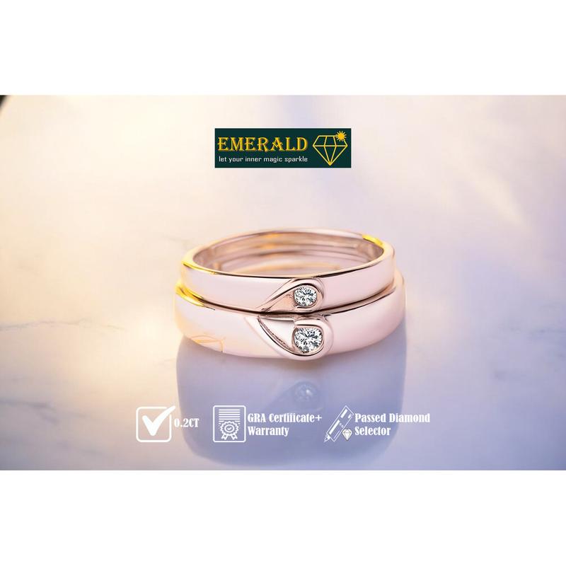 Emerald Jewelry - 0.2CT Cincin Silver 925 Lapis Emas 18K - Ring Moissanite Perhiasan Wanita Maddie 4