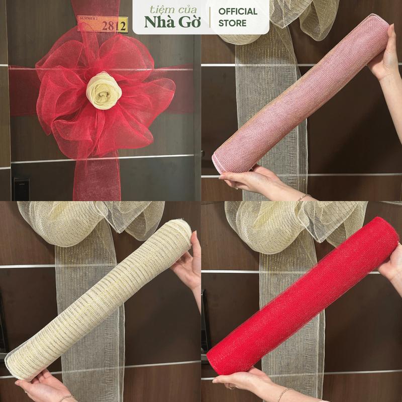  Phụ Kiện Ruy Băng Làm Nơ Trang Trí Cửa Nhà Dịp Lễ Tết Nhà Gờ Phong Cách Basic PKTET25M9 PKTET25M3 và PKTET25M4 