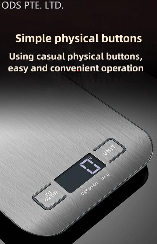Product Introduction of Digital Kitchen Scale LED Display 5kg/1g Stainless Steel Panel Electronic Scales Home Jewelry Food Snacks Weighing Baking Tools 6