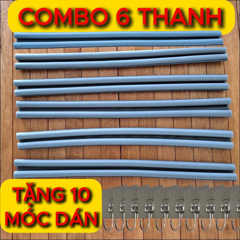 COMBO 6 THANH + 10 MÓC DÁN TƯỜNG Thanh chặn cửa chắn cửa đa năng,miếng chắn khe cửa ngăn côn trùng bụi bẩn xốp chặn cửa gió điều hòa ron xốp nẹp xốp