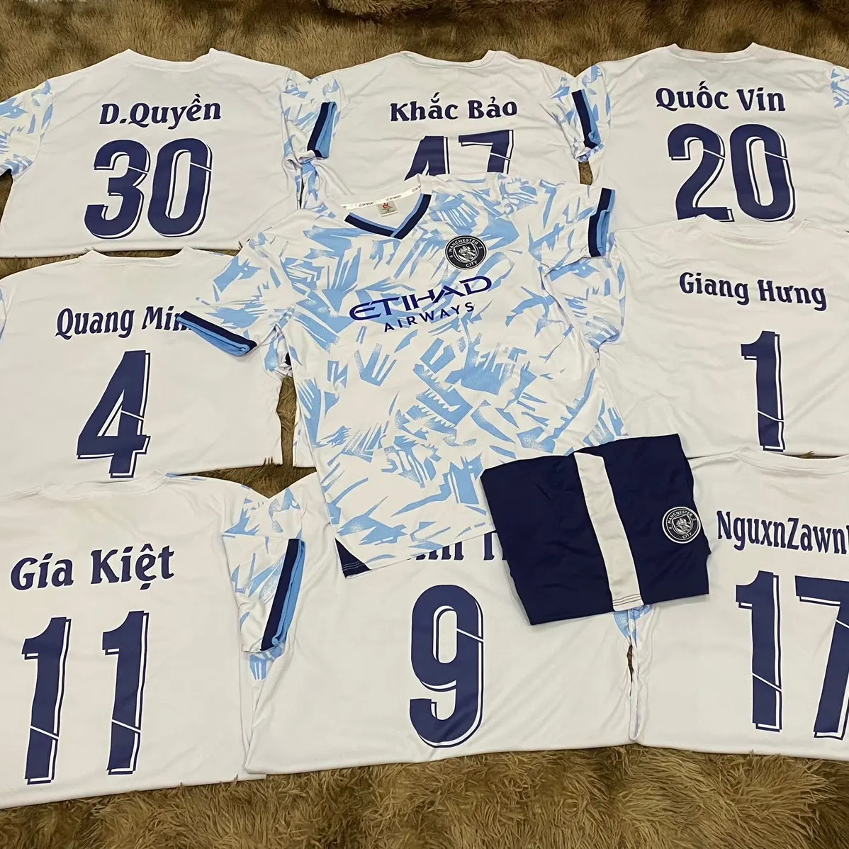 BỘ ĐỒ QUẦN ÁO ĐÁ BANH SPORT "MANCHESTER CITY" THUN LẠNH CAO CẤP THOÁNG MÁT, LOGO THÊU LOC