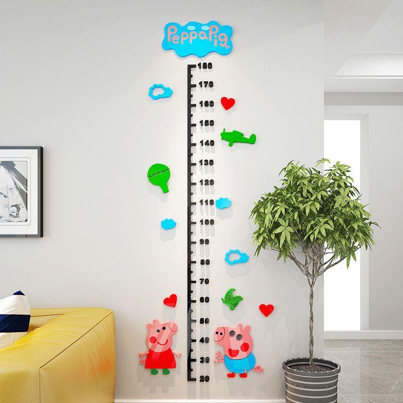 3d Height Wall Stickers Baby Height Ruler Removable Children's Room Decoration Self-Adhesive Acrylic Stickers 1