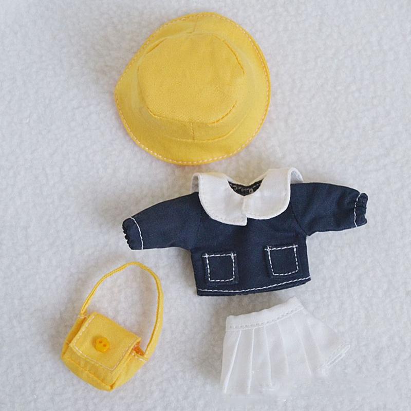 Product Introduction of New Lovely Doll Cotton Clothes Replaceable Cute Shirt Pants Hats Male/Female Uniform For 1/11 OB11 Dolls 13
