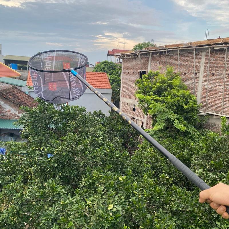 Bộ combo vợt câu cá cacbon thanh tuyền + vành vợt cacbon có size 2.1m -2.4m fishing đi câu