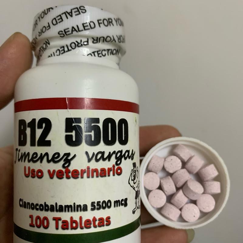  Hộp 100 viên B12 5500 nuôi gà dinh dưỡng Jimeneg vargas - Bổ sung hàm lượng cao Vitamin B12 và Sắt giúp tăng số lượng hồng cầu 