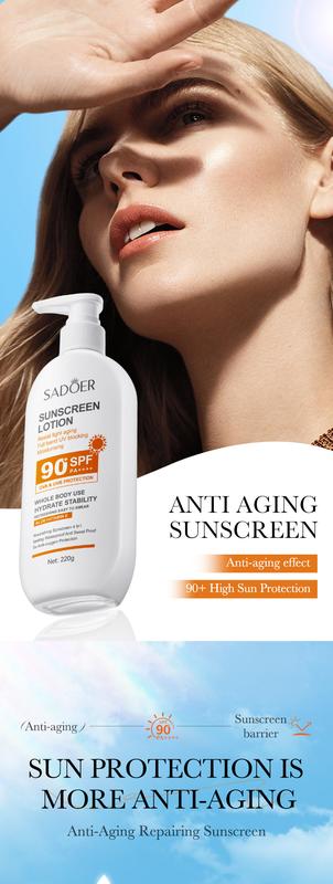 Product Introduction of Sunscreen Anti-Light Old Repair Refreshing UV Protection Sunscreen Lotion Spf90 10