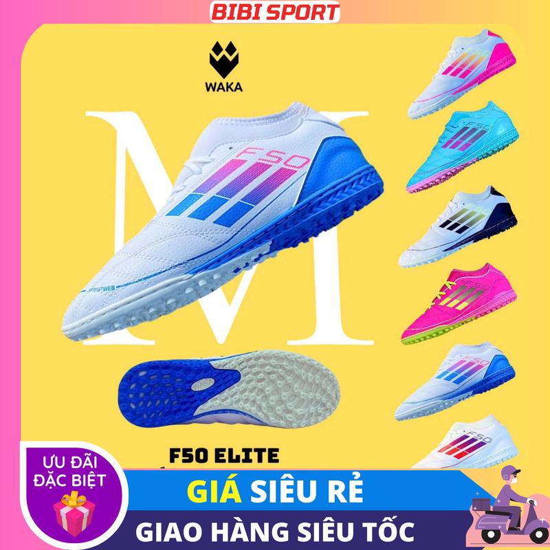 [GIÁ TỐT] Giày Đá Bóng WAKA F50 ELITE Đế Đệm EVA [TẶNG KÈM TẤT] - Đế Cao Su, Đã Khâu Full Đế