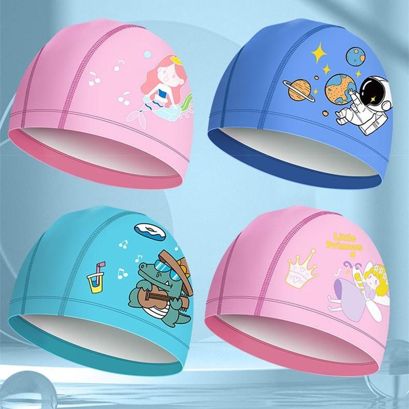 Product Introduction of Sports Accessories PU Coated Swimming Caps Silicone Durable Cartoon Printed Pool Bathing Hats Waterproof Free Size Swimsuit Girls 18