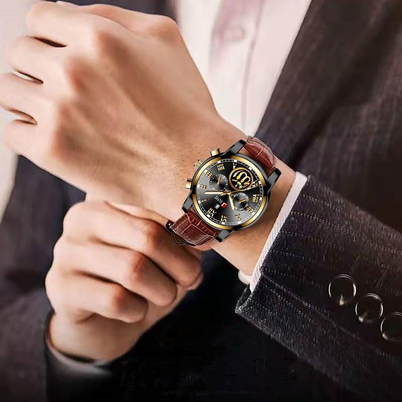 Jam Tangan Pria JSON Tali Kulit Terbaru 2023 Tahan Air Anti Baret kuat Motif Arab BISA COD 1