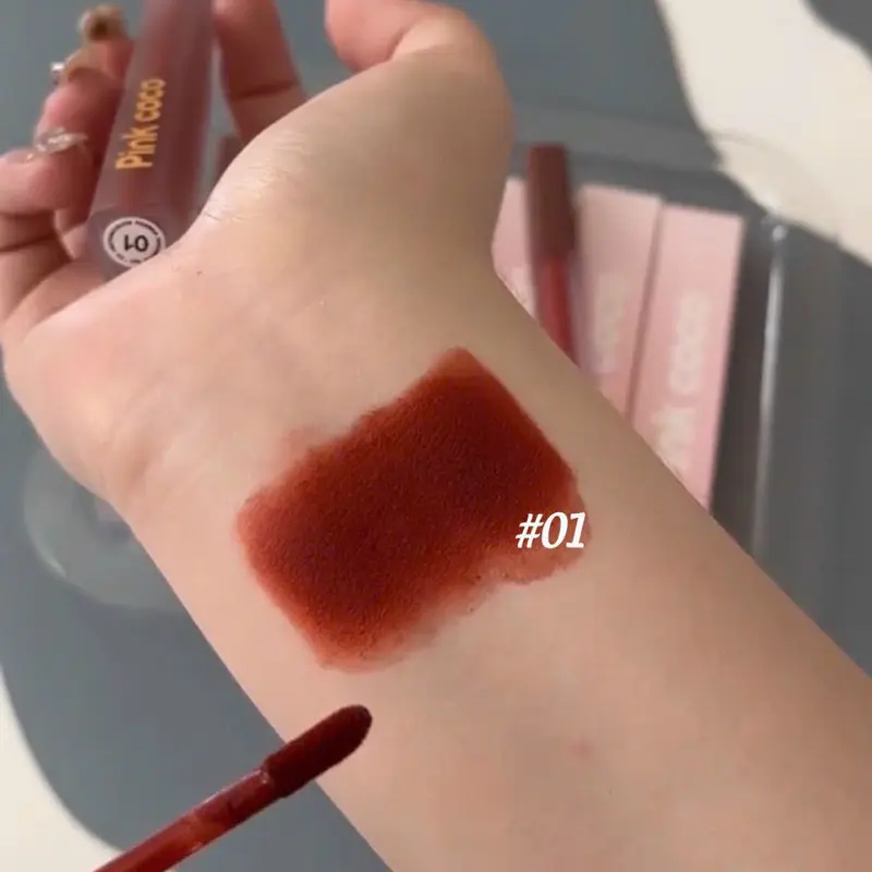 Son kem PINK COCO vuông dài nắp đỏ CÓ ẢNH THẬT SHOP CHỤP dưỡng ẩm mềm mịn môi hiệu ứng lì thiết kế xinh xắn chính hãng 5