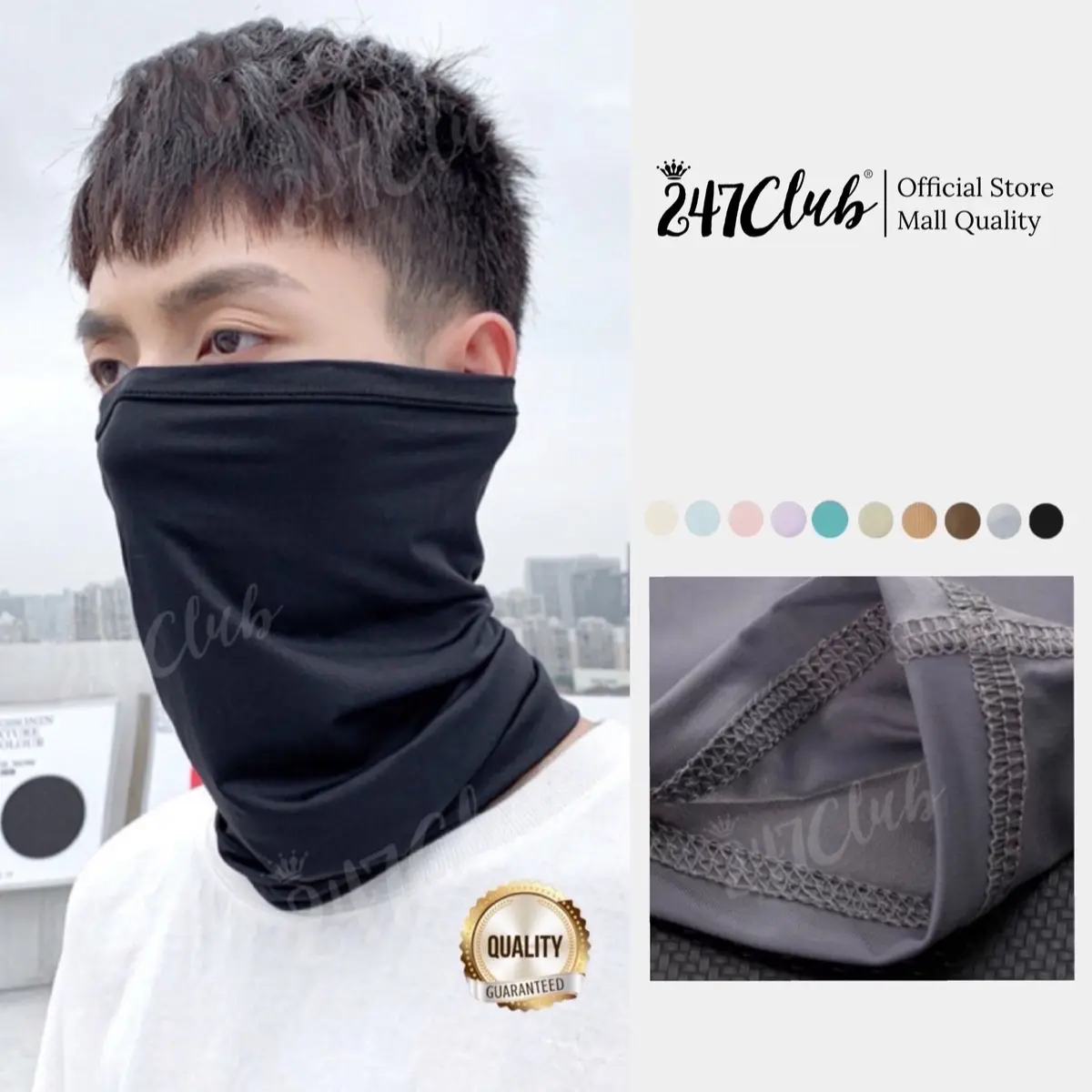 247CLUB Outdoor comoflauge Ice Silk Half Face Mask Sunscreen Absorb Sweat Mask Breathable Neck