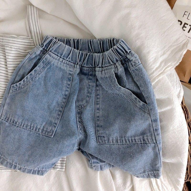Product Introduction of 2025 Boy's Denim Shorts Summer New Loose Western Style Pants Children Thin Casual Handsome Shorts Fashion 1