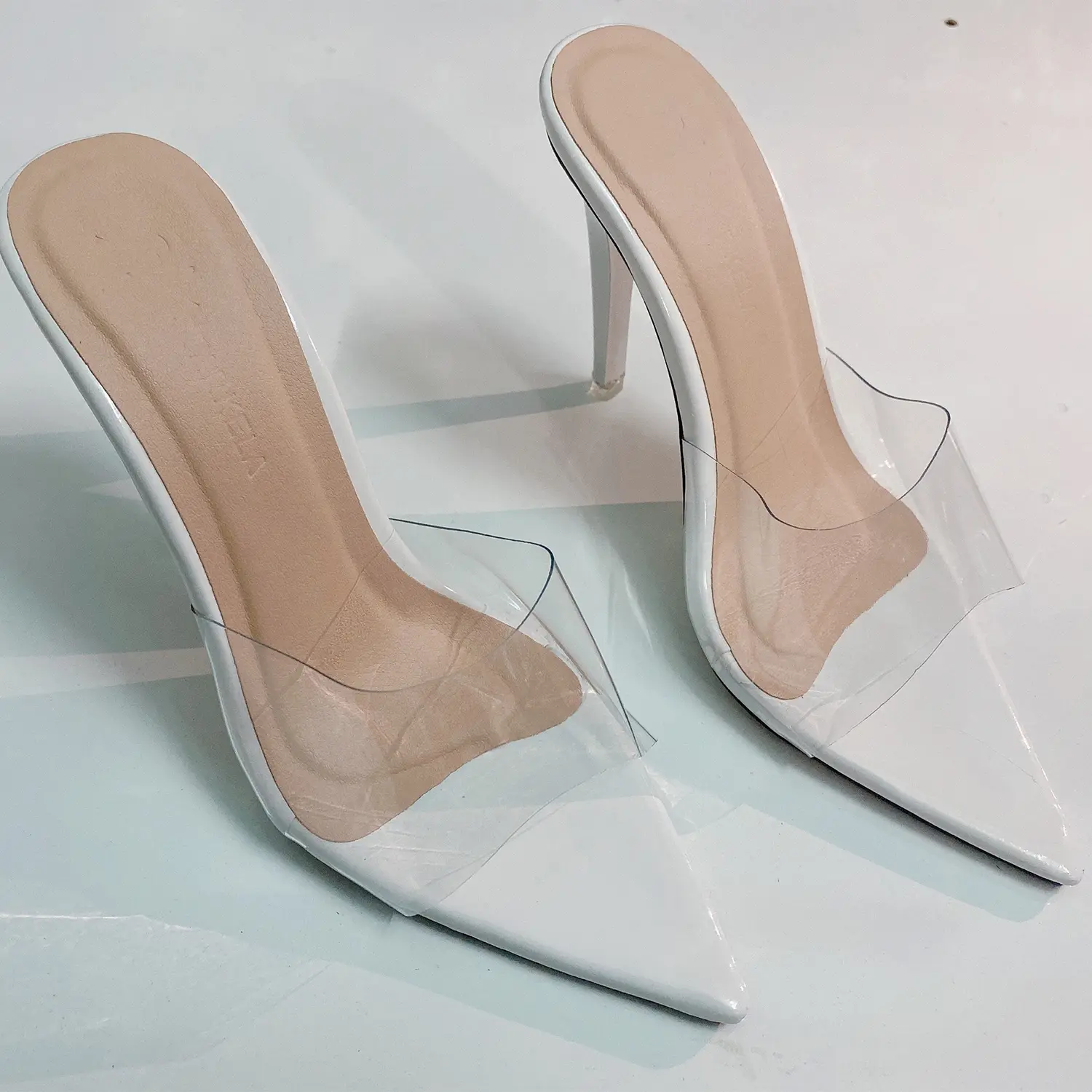 Mã 21 - Giày/Dép/Guốc nữ cao gót, mũi nhọn, quai trong, quai ngang mika trong suốt, đế nhọn 9cm DéP Shoes hậu  nơ
