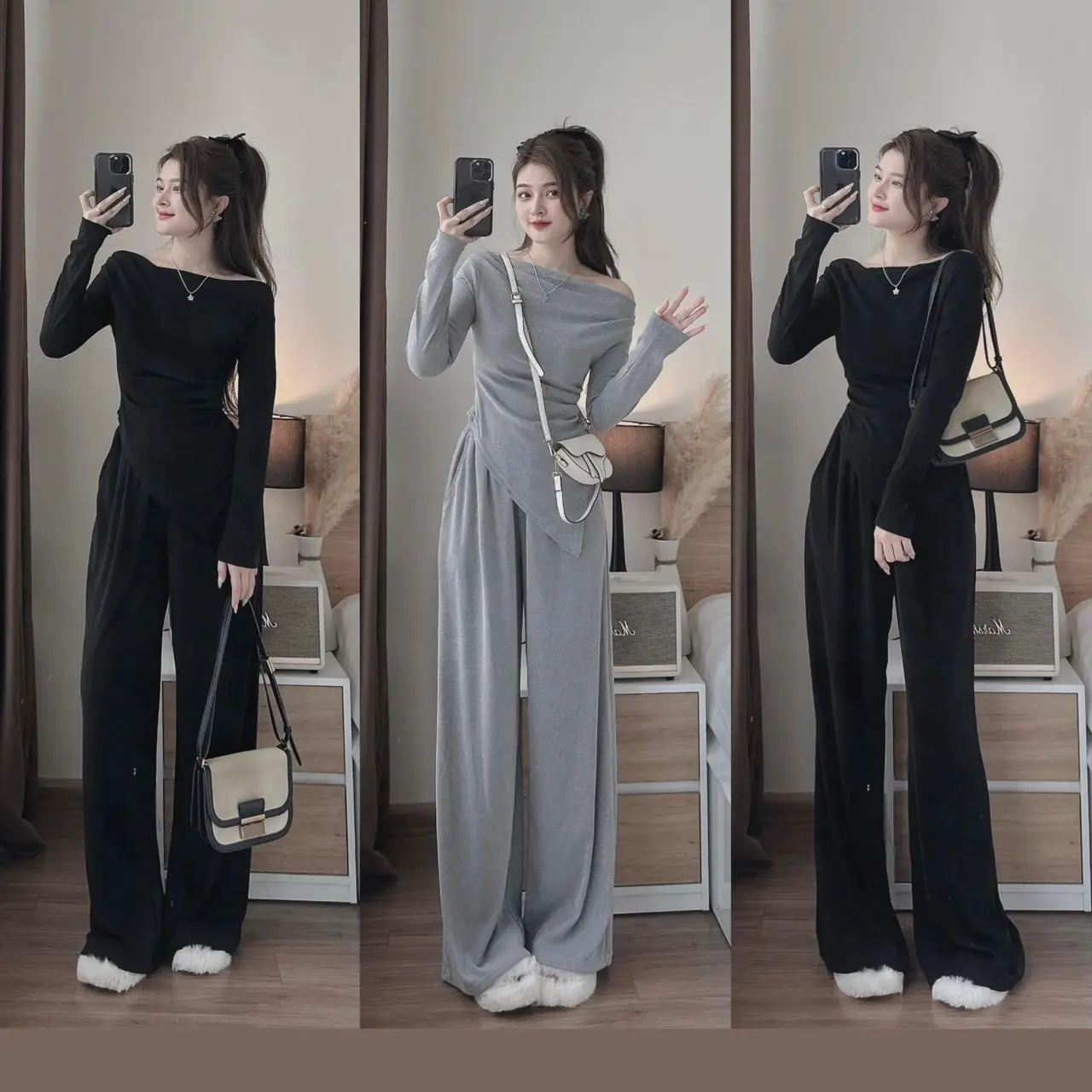 SET DÀI BIGSIZE THUN TĂM TRỄ VAI TAY ĐAI QUẦN SUÔNG