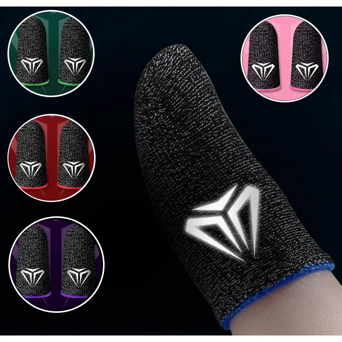 1 Pair Mobile Breathable Sweatproof Finger Cots Anti-slip Touch Screen Game Fingertip Gloves