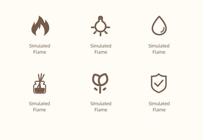 Product Introduction of Flame Aroma Diffuser Humidifier USB Desktop Simulation Light Aromatherapy Purifier Air for Bedroom With 7 Colors 36