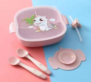Set bát ăn dặm 4 món cho bé ăn dặm ko chứa BPA