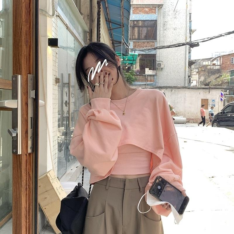 Product Introduction of เสื้อสเวตเตอร์คอกลมแขนยาวผู้หญิงสีทึบ, สไตล์สปอร์ต, แฟชั่นสไตล์ไฮสตรีท, ทรงหลวม, อเนกประสงค์, เสื้อกั๊กสลิง, เหมาะสำหรับฤดูใบไม้ผลิและฤดูร้อน, ปี 2024 8