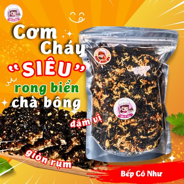 Cơm cháy Siêu rong biển chà bông tép giòn rụm - Loại cay vừa - túi 250g | Đồ ăn vặt Bếp Cô Như | Snack Food