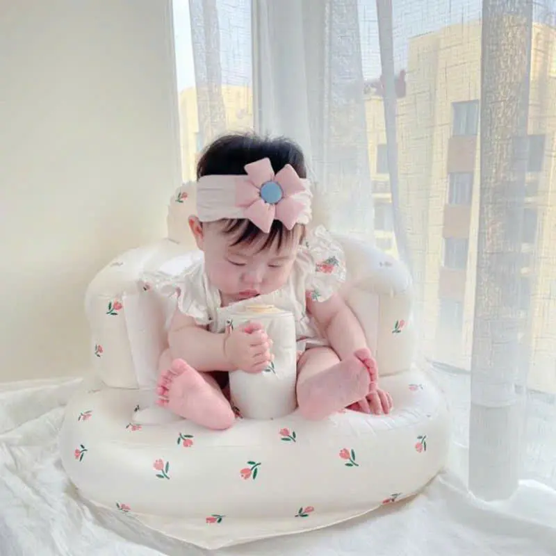 Ghế Hơi Tập Ngồi Cho Bé Có Hộp Ghế Ngồi Ăn Dặm Bơm Hơi Tự Động Chống Ngã Cao Cấp
