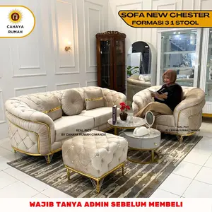 Cahaya Rumah Cimande - Sofa New Chester 3+1+Puk / Sofa Ruang Tamu / Sofa Keluarga / Sofa Duduk / Sofa / Bahan Empuk dan halus / Custom