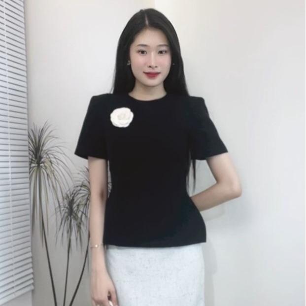 Áo peplum công sở HINSTORE áo dáng ôm chiết eo đệm vai form đứng dáng kèm hoa cài 301 1