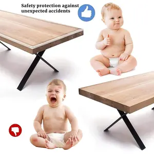 Silicone Bumper Transparan 1 Set 4 pcs Pengaman Pelindung Bayi Anak Siku Sudut Ujung Meja Furniture