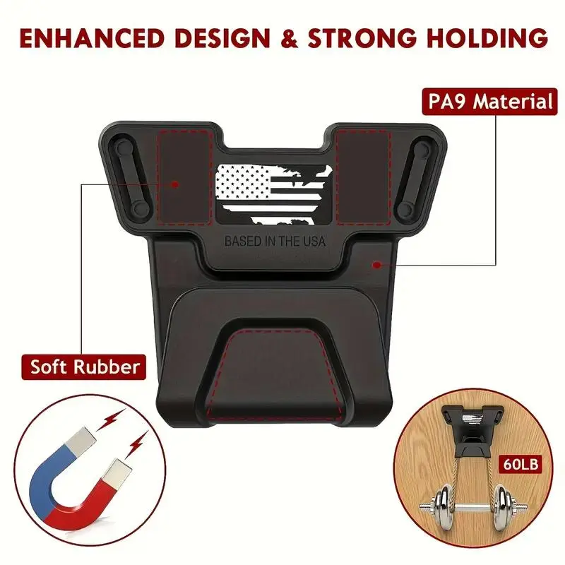 Quick Draw Upgrade Gun Magnet Mount, Magnetic Gun Holder with Safety Trigger Guard Protective, Car Interior Accessories for Most Guns 2