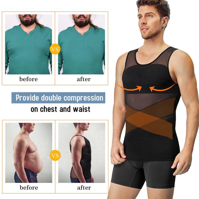 Product Introduction of Compression Shapewear Top, For Men, Breathable, Tummy Control, Underwear, Shapewear, Suitable for Exercise, Abdomen Shaper 4