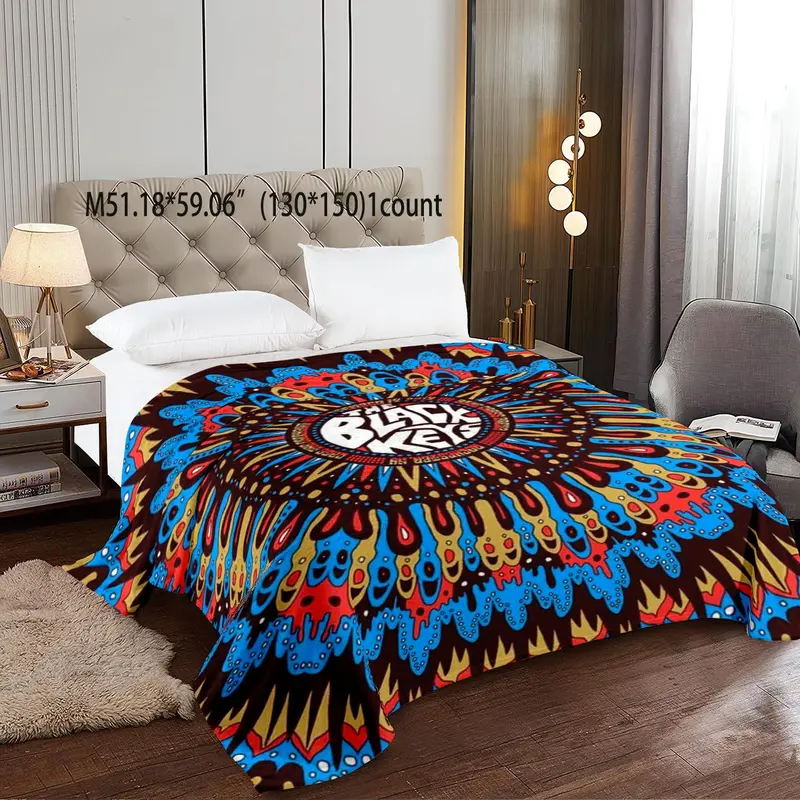 Colorful Printed Soft Blanket, 1 Count Casual Soft Throw Blanket, Air-conditioned Room  Warm Nap Blanket for Home Office Travel 5