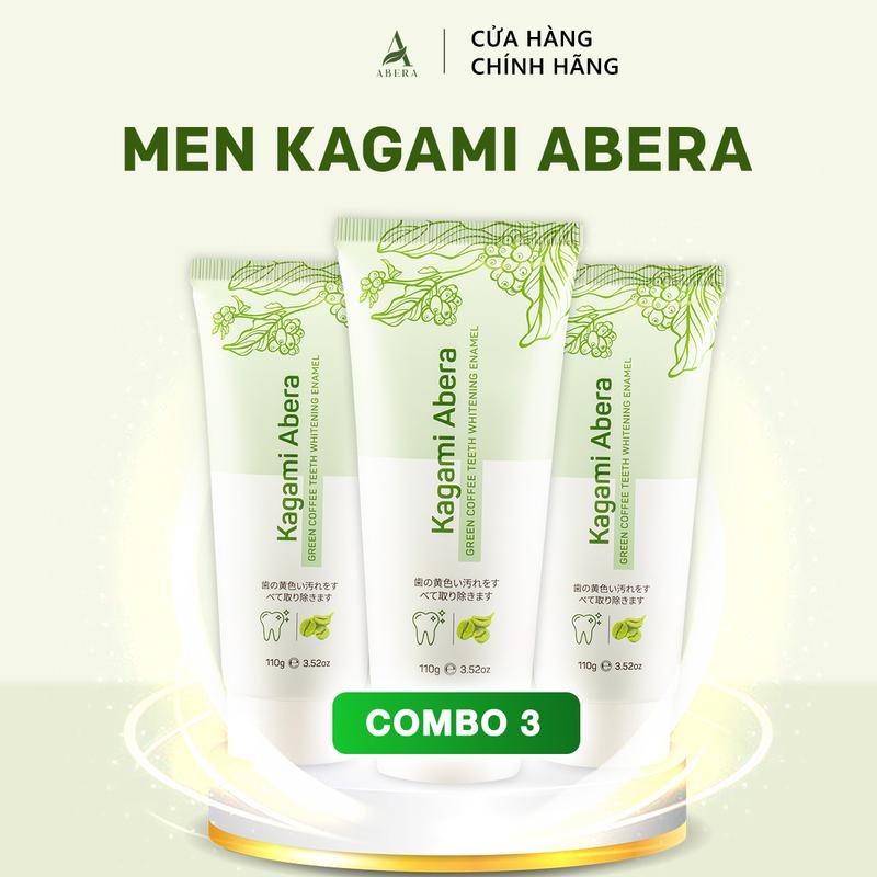[COMBO 3 HỘP] Men Trắng Răng Kagami Abera - Hỗ Trợ Làm rắng Răng Ố Vàng, Thơm Miệng, Không Ê Buốt 110g Whiteting