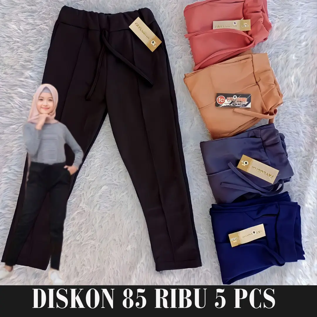 ( 5 PCS ) CELANA PANTS ANAK USIA 6 - 9 TAHUN Fashion Anak Celana Panjang Anak Wanita Terbaru Model Kekinian Modern Polos