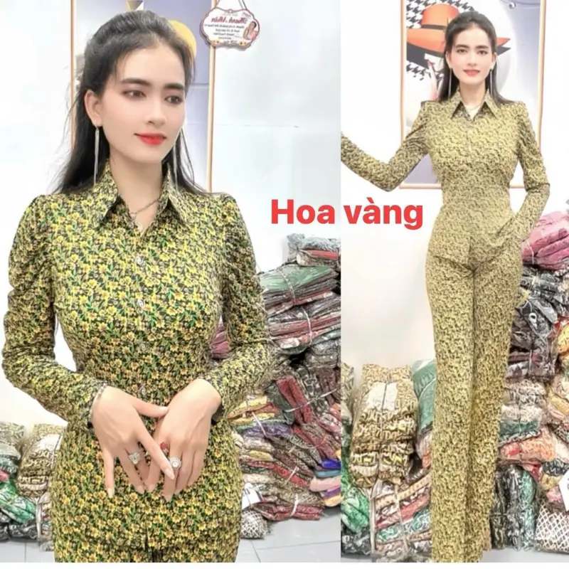 Sét bộ sơ mi tay dài vải thun aty .co giãn mịn mát thấm hút mồ hôi không xù không nhăn.phù hợp cho tất cả chị em từ 47-78kg 0