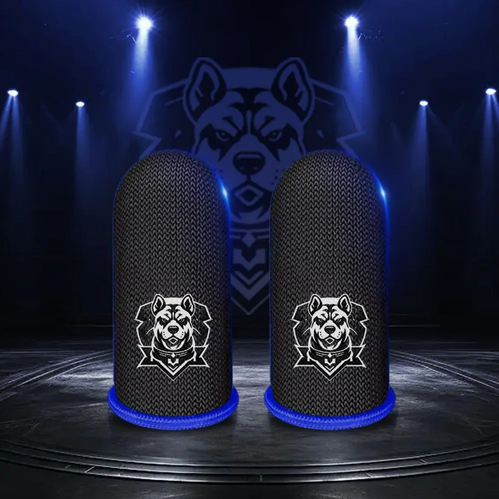 Dog Logo Design Gaming Finger Sleeves, 2 Counts/set Sweat-proof & Non-slip Finger Sleeves, Mobile Gaming Finger Protector, Console Accessories for PUBG, Smartphone