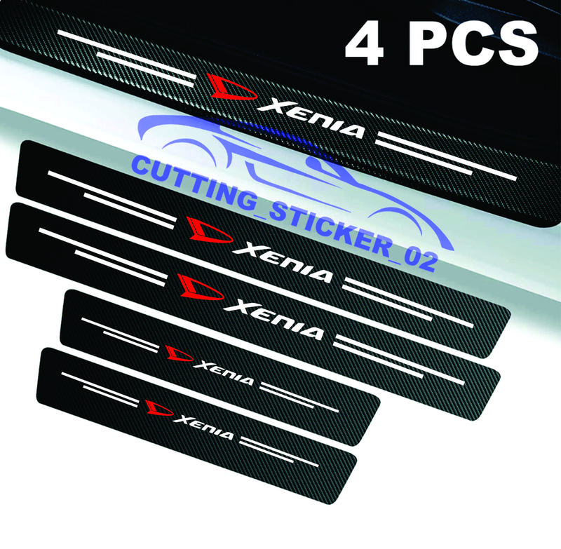 4PCS SILLPLATE CARBON 3D MOBIL ALL NEW XENIA STICKER KARBON 3D PIJAKAN KAKI MOBIL DAIHATSU ALL NEW XENIA Car 1