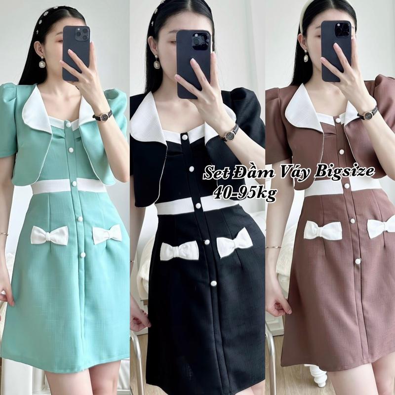 Thời Trang Én Nhỏ Có Bigsize - Set Đầm Váy Bigsize 2 Món ( Đầm 2 dây & Áo khoác) Vải Linen Cao Cấp Thiết Kế Công Sở Nữ Cao Cấp Xinh Đẹp Sang Trọng Dễ Thương Thanh Lịch Giá Rẻ đủ size 40-95kg ennhocobigsize Voan Dress Trắng Kim Tuyến - 2035